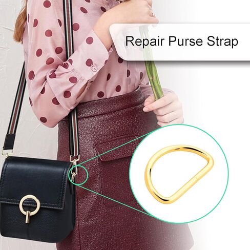CooBigo 100 حزمة 1 "حلقة معدنية على شكل حرف D لصنع أحزمة مآزر، حلقات دي مشبك معدني لحقائب القماش حزام الأشرطة الجلدية محافظ الحرف اليدوية طوق الحيوانات الأليفة حقيبة الظهر الأجهزة المتنوعة in Kuwait