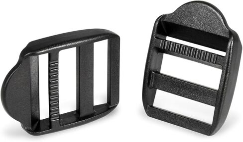 CooBigo 12 Pack Plastic Ladder Lock Buckles, 1" Ladder Slider Buckle for Backpack Strap Nylon Webbing Clip Replacement, Outdoor Camping Gear Sleeping Bag Tent Tie Down Strap Accessories (Black) in Kuwait