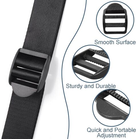 CooBigo 12 Pack Plastic Ladder Lock Buckles, 1" Ladder Slider Buckle for Backpack Strap Nylon Webbing Clip Replacement, Outdoor Camping Gear Sleeping Bag Tent Tie Down Strap Accessories (Black) in Kuwait