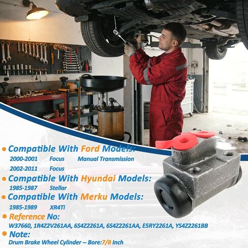 1R4Z2V261AA 6S4Z2261A 6S4Z2261AA Rear Drum Brake Wheel Cylinder Compatible with Ford, Hyundai and Merkur Models Focus 2000-2011, Stellar 1985-1987, XR4Ti 1985-1989 2 Pc Driver and Passenger Side Set in Kuwait