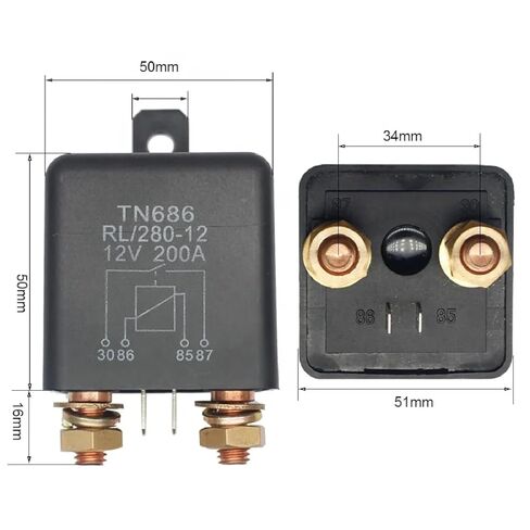 12V 200A مرحل عالي التيار للسيارات 2.4W نوع مستمر لمحركات شاحنة السيارات عالية الطاقة in Kuwait