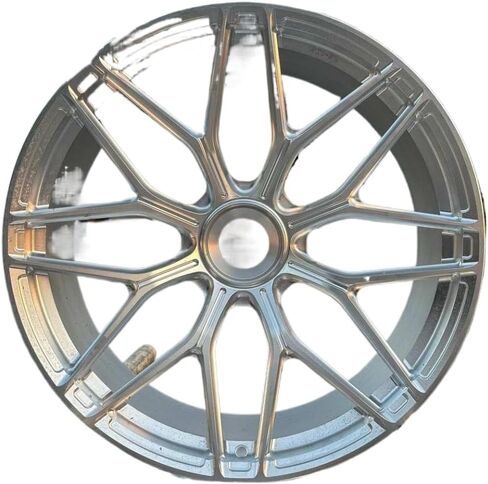 Forged Aluminum Wheel Rim Compatible with Racing Cars - One-Piece Multi-Spoke Design, Brushed Silver Finish, Sizes 17 to 24 Inches, 6061-T6 Material in Kuwait