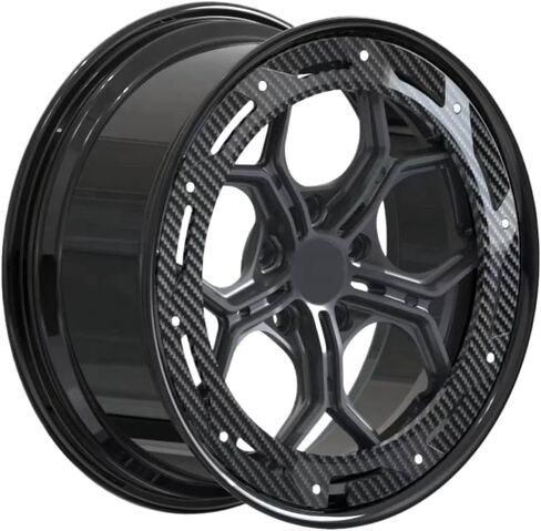 Forged Aluminum Wheels with Carbon Fiber Ring, 18-24 Inch Diameter, 5x112 Bolt Pattern in Kuwait