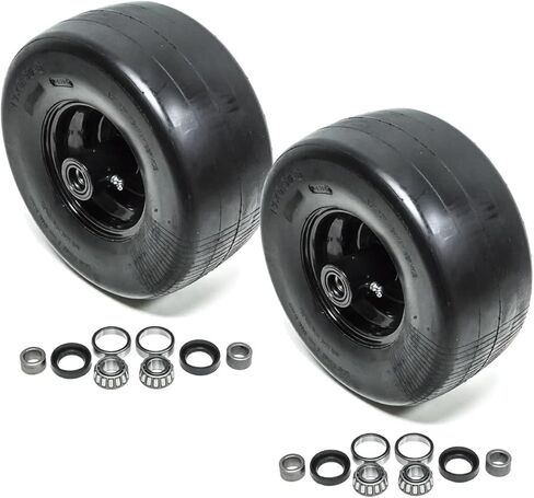 2-Pack Front Solid Caster Wheel Assembly 13X6.5-6 Flat Free Tubeless Smooth Tread | Replaces 633971 644251 103-0065 103-0069 103-5188 109-9127 482504 in Kuwait