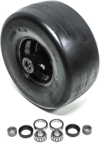2-Pack Front Solid Caster Wheel Assembly 13X6.5-6 Flat Free Tubeless Smooth Tread | Replaces 633971 644251 103-0065 103-0069 103-5188 109-9127 482504 in Kuwait