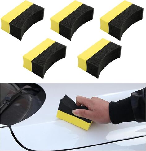 5-Piece Car Wheel Cleaning Set: Corner Cleaner, Curved Surface Wiper, Waxing Tool, Tire Cleaning Sponge, and Car Wash Brush in Kuwait
