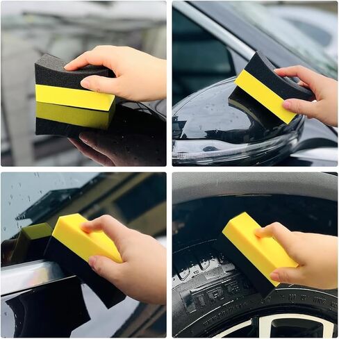 5-Piece Car Wheel Cleaning Set: Corner Cleaner, Curved Surface Wiper, Waxing Tool, Tire Cleaning Sponge, and Car Wash Brush in Kuwait