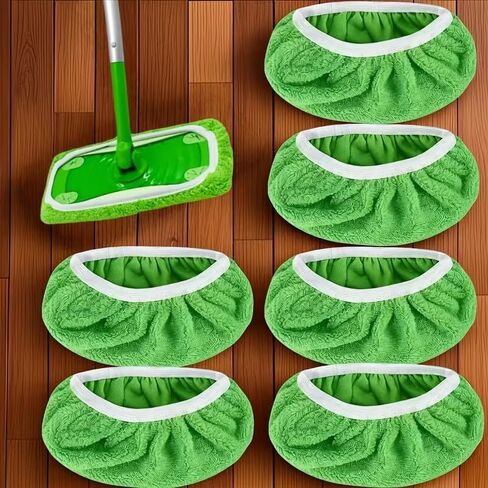 Mop Replacement Pads Washable Durable Highly Absorbent 10-Pack Reusable Pads for Wet and Dry Cleaning Floors Tile Hardwood, A1 in Kuwait