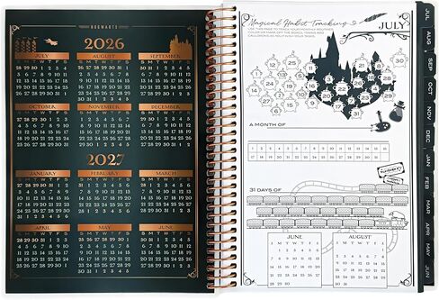 ConQuest Journals Harry Potter 2026-2027 Hogwarts Academic Agenda, July - June, 8.5'' x 6.5'', Spiral-Bound, Weekly/Monthly Calendar Planner Pages, Sticker Sheets, School Supplies, Officially Licensed in Kuwait