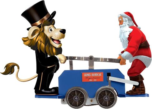 Lionel Lenny & Santa Windup Handcar, O Gauge Model Train Car, 125th Anniversary Blue Handcar with Key, & Metal Train Car, Age 14+ in Kuwait
