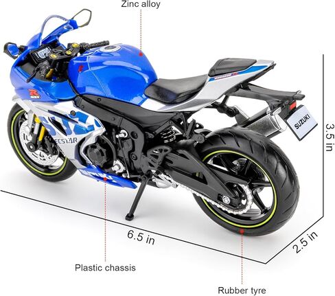 1:12 Suzuki GSX R1000R Motorcycle Vehicle Model Car, Diecast Motorcycle Toy Car for Kids Boy Girl, Motorcycle Model Collection and Decoration, Gift Blue in Kuwait