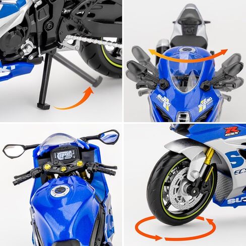 1:12 Suzuki GSX R1000R Motorcycle Vehicle Model Car, Diecast Motorcycle Toy Car for Kids Boy Girl, Motorcycle Model Collection and Decoration, Gift Blue in Kuwait