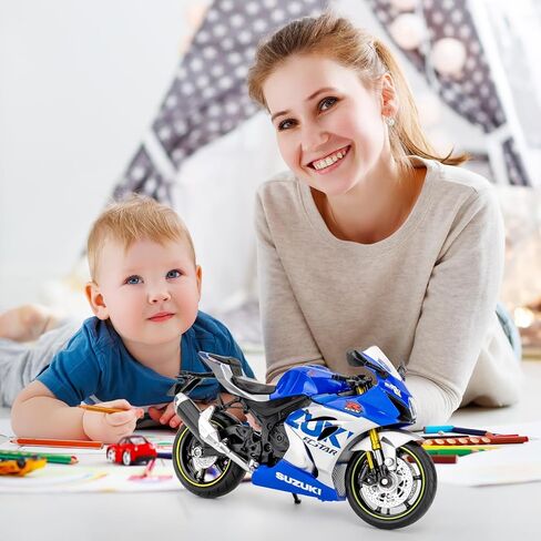 1:12 Suzuki GSX R1000R Motorcycle Vehicle Model Car, Diecast Motorcycle Toy Car for Kids Boy Girl, Motorcycle Model Collection and Decoration, Gift Blue in Kuwait