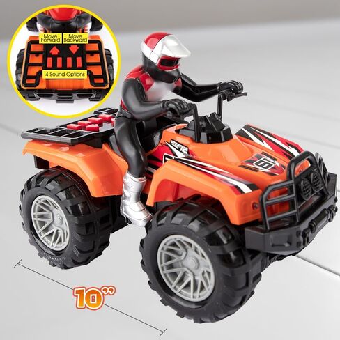ArtCreativity Light Up ATV Toy with Sounds - 10 Inch Toy Kids 4 Wheeler with Headlights, Sounds, and Button Activated Motion, Four Wheeler Supercross Quad Toys for Boys and Girls in Kuwait