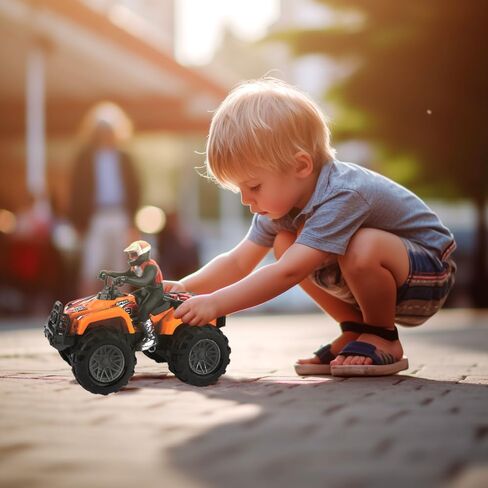 ArtCreativity Light Up ATV Toy with Sounds - 10 Inch Toy Kids 4 Wheeler with Headlights, Sounds, and Button Activated Motion, Four Wheeler Supercross Quad Toys for Boys and Girls in Kuwait