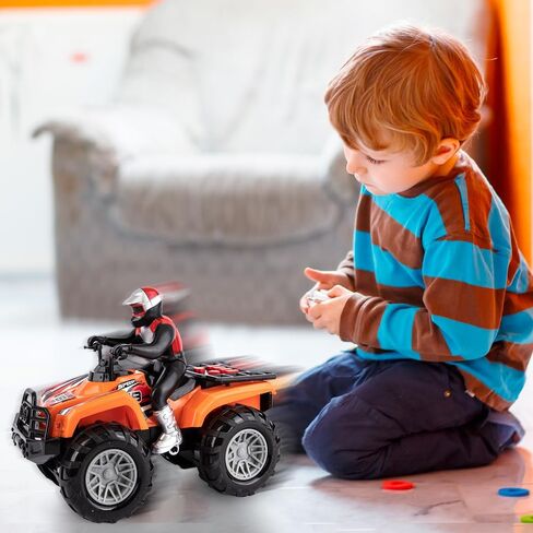 ArtCreativity Light Up ATV Toy with Sounds - 10 Inch Toy Kids 4 Wheeler with Headlights, Sounds, and Button Activated Motion, Four Wheeler Supercross Quad Toys for Boys and Girls in Kuwait