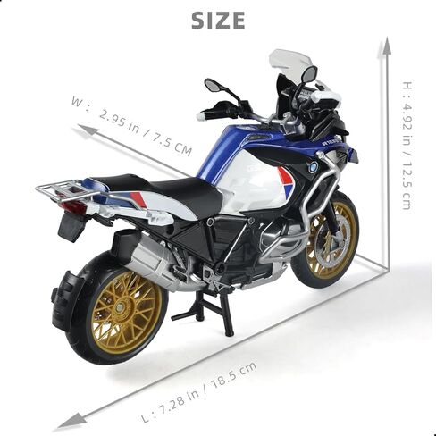 1:12 Scale Model Motorcycle for BMW R1250 GS Plastic with Diecast Motorcycle Model No Assembly Required Moto Mini Finished Motorrad for Adult Kid Boy(White) in Kuwait