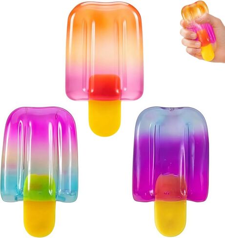 Ice Cream Squishy Toy, Summer Sensory Stress Relief Squeeze Squishy, Popsicle Squishy for Easter Basket Stuffers, Party Favors, Anxiety Relief Everyone, Birthday Gift in Kuwait