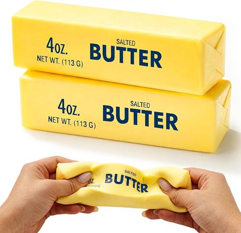 2 PCS Slow Rising Butter Squishy Toys, Soft Squeeze Stress Relief for Office and Home, Sensory Fidget for Anxiety Relief and Focus, Yellow in Kuwait