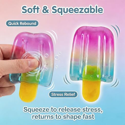 Ice Cream Squeeze Squishy,Summer Party Favors for Kids Adults,Soft Sensory Fidget Toy for Stress & Anxiety Relief,Birthday Gift & Classroom Rewards in Kuwait