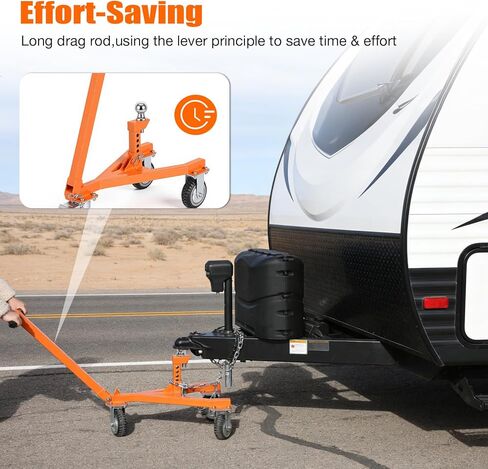 FAHKNS Trailer Dolly 3500 lb Tongue Weight Trailer Mover with 2 in & 2-5/16 in Ball Suitable for RV, Boat, Camper, Flatbed, Enclosed Trailers and so on. in Kuwait