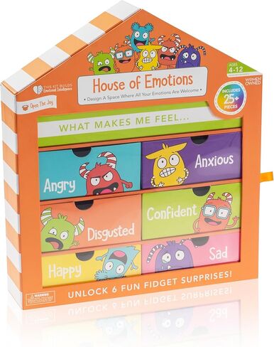 افتح The Joy House of Emotions - مجموعة مسرح عاطفية يمكنك صنعها بنفسك للأطفال الذين تتراوح أعمارهم بين 4 و12 عامًا، وأنشطة التعلم العاطفي الاجتماعي (SEL)، والحرف الإبداعية للذكاء العاطفي واليقظة الذهنية in Kuwait