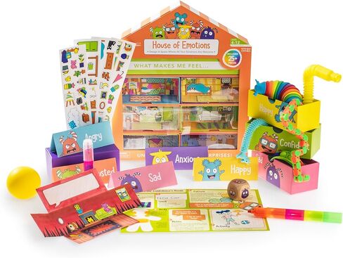 افتح The Joy House of Emotions - مجموعة مسرح عاطفية يمكنك صنعها بنفسك للأطفال الذين تتراوح أعمارهم بين 4 و12 عامًا، وأنشطة التعلم العاطفي الاجتماعي (SEL)، والحرف الإبداعية للذكاء العاطفي واليقظة الذهنية in Kuwait