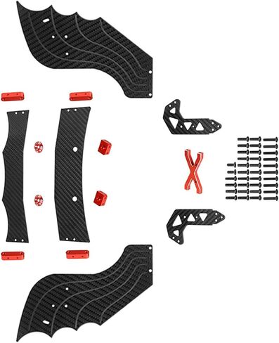 جناح خلفي من ألياف الكربون + جناح سبويلر لـ ARRMA F1 Limitless 1/7 RC ملحقات السيارة باللون الأحمر in Kuwait