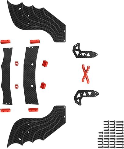 جناح خلفي من ألياف الكربون + جناح سبويلر لـ ARRMA F1 Limitless 1/7 RC ملحقات السيارة باللون الأحمر in Kuwait