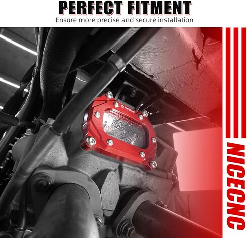 غطاء جانبي لرأس الأسطوانة الحمراء من NICECNC متوافق مع Yamaha Raptor 700 2006-2026، Raptor 700R 2009-2026، Grizzly 700 2007-2023، Grizzly 550 2009-2014، بديل لـ 1S3-11186-00-00 انظر الإعداد in Kuwait
