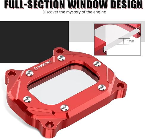 غطاء جانبي لرأس الأسطوانة الحمراء من NICECNC متوافق مع Yamaha Raptor 700 2006-2026، Raptor 700R 2009-2026، Grizzly 700 2007-2023، Grizzly 550 2009-2014، بديل لـ 1S3-11186-00-00 انظر الإعداد in Kuwait