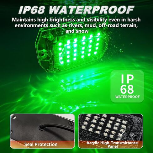 8Pods Full Angle RGB LED Rock Lights Full Kit for Jeep Trucks ATV UTV SXS RZR SUV Golf Cart Offroad Pickup, 240Chip Waterproof Multicolor Underglow Light with APP/RF Remote, Neon Underbody Accent 12V in Saudi Arabia