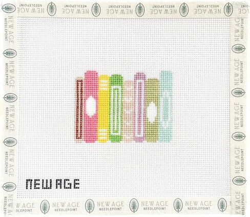 Hand-Painted Small Book Stack Needlepoint Canvas Drsign - 18 mesh - New Age Needlepoint (Kitted) in Kuwait