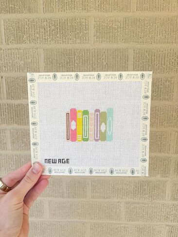 Hand-Painted Small Book Stack Needlepoint Canvas Drsign - 18 mesh - New Age Needlepoint (Kitted) in Kuwait