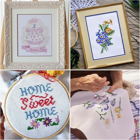 4 قطع قماش بالإبرة، 14 قماش شبكي بالإبرة، لوحات قماشية فارغة تويست تعشيق للتطريز، تطريز قطن بوليستر فارغ لمشاريع الكروشيه المحبوكة، عمل فواصل، 20 × 20 بوصة in Kuwait