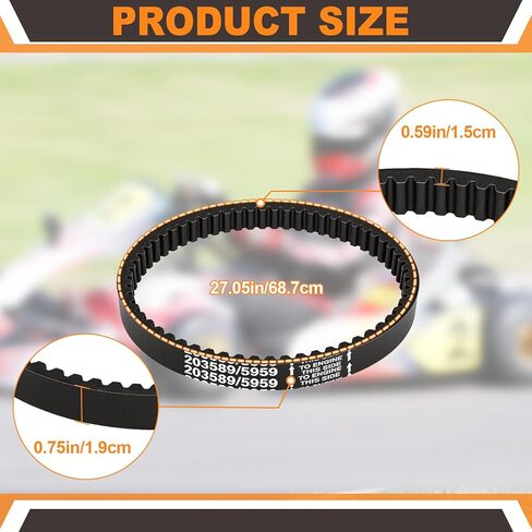 حزام محرك Podoy 203589/5959 Go Kart، حزام محول عزم الدوران 30 سلسلة لمحركات 5HP-7HP، متوافق مع Manco 5959، Comet 203589، Coleman KT196، Murray 12-8487 (3 عبوات) in Kuwait
