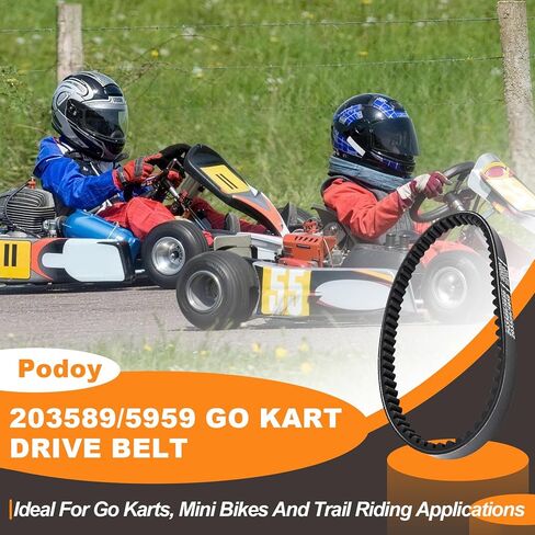 حزام محرك Podoy 203589/5959 Go Kart، حزام محول عزم الدوران 30 سلسلة لمحركات 5HP-7HP، متوافق مع Manco 5959، Comet 203589، Coleman KT196، Murray 12-8487 (3 عبوات) in Kuwait
