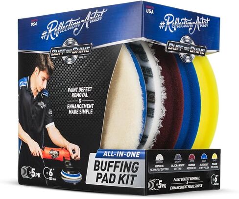 Buff and Shine - Reflection Artist Complete Buffing Kit V2 - Professional 5-Piece Paint Correction & Polishing Set - 6 Inch Pads in Saudi Arabia
