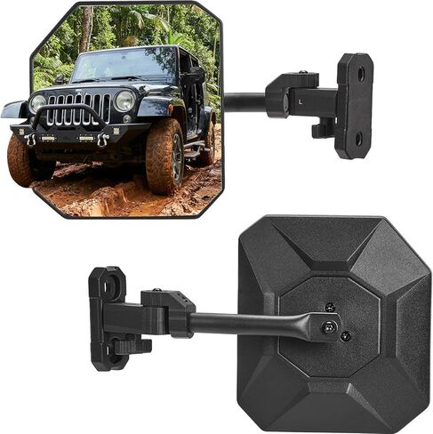 JOYTUTUS Mirrors Doors Off Compatible with 1997-2018 Wrangler TJ JK JKU Unlimited, 9" Extra Large HD Glass with 360° Adjustable Angle, Quick Release Base for Off-Road Mirrors in Kuwait