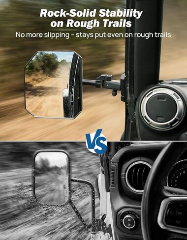 JOYTUTUS Mirrors Doors Off Compatible with 1997-2018 Wrangler TJ JK JKU Unlimited, 9" Extra Large HD Glass with 360° Adjustable Angle, Quick Release Base for Off-Road Mirrors in Kuwait