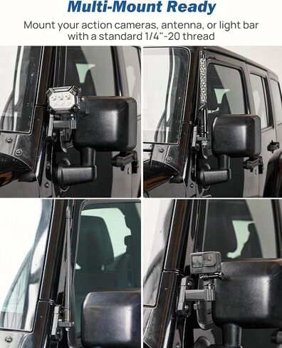 JOYTUTUS Mirrors Doors Off Compatible with 1997-2018 Wrangler TJ JK JKU Unlimited, 9" Extra Large HD Glass with 360° Adjustable Angle, Quick Release Base for Off-Road Mirrors in Kuwait