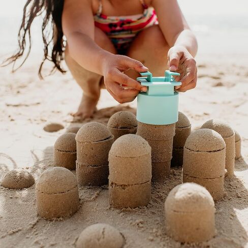 Sand Pal Beach Toys for Kids - 9 Pieces Travel-Friendly Snow Toys for Kids Ages 3-12 - Outdoor & Indoor Play Sandbox Toys Set - Sand/Snow Castle Building Molds & Tools Kit for Adults with Mesh Bag in Kuwait