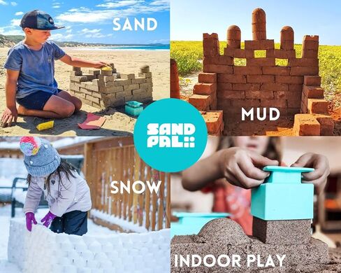 Sand Pal Beach Toys for Kids - 9 Pieces Travel-Friendly Snow Toys for Kids Ages 3-12 - Outdoor & Indoor Play Sandbox Toys Set - Sand/Snow Castle Building Molds & Tools Kit for Adults with Mesh Bag in Kuwait
