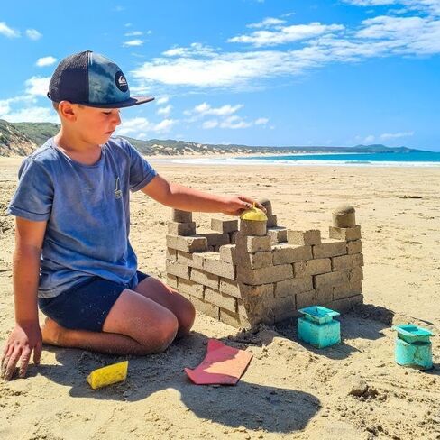 Sand Pal Beach Toys for Kids - 9 Pieces Travel-Friendly Snow Toys for Kids Ages 3-12 - Outdoor & Indoor Play Sandbox Toys Set - Sand/Snow Castle Building Molds & Tools Kit for Adults with Mesh Bag in Kuwait