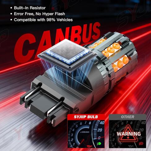 مصابيح إشارة الانعطاف الأمامية 3157 LED متوافقة مع Toyota Sienna 2001 2002 2003 2004 2005 2006 2007 2008 2009 2010 2011 2012 2013 2014، سطوع 300% 3000K أصفر كهرماني، التوصيل والتشغيل، حزمة من 2 in Kuwait