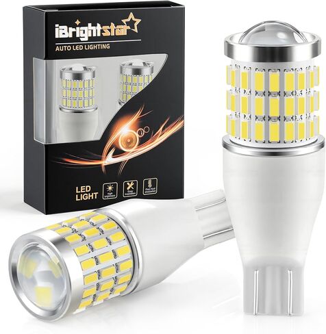 iBrightstar 921 LED لمبة بيضاء، T15 912 LED عكس مصابيح كهربائية فائقة السطوع لوقوف السيارات الاحتياطية بدوره أضواء الإشارة، 2 حزمة in Kuwait