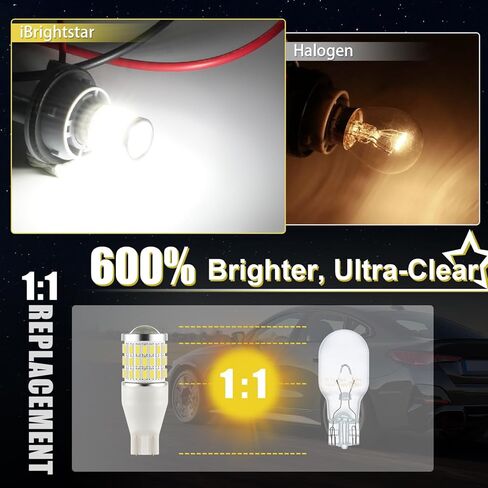 iBrightstar 921 LED لمبة بيضاء، T15 912 LED عكس مصابيح كهربائية فائقة السطوع لوقوف السيارات الاحتياطية بدوره أضواء الإشارة، 2 حزمة in Kuwait