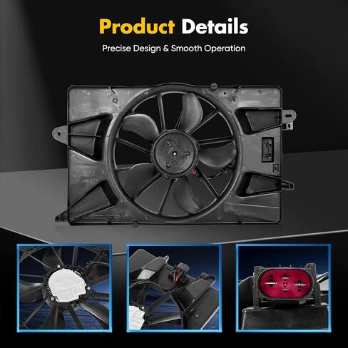 مروحة تبريد OCPTY مناسبة لـ 2010-2016 لـ Buick LaCrosse/2011-2017 لـ Buick Regal، استبدال مجموعة مروحة تبريد مكثفات محرك السيارات 621441,622790 in Kuwait