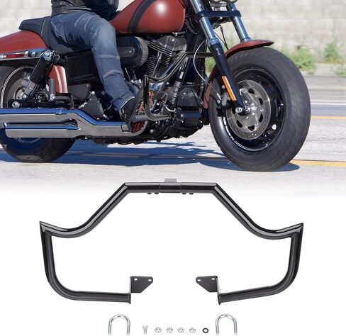 قضيب حماية المحرك من أجل Harley Dyna 2006-2017، قضيب الطريق السريع لـ Fat Bob FXDF Low Rider FXDL/I Street Bob FXDB/I Wide Glide FXDWG/I Switchback FLD Super Glide Custom FXDC (أسود لامع) in Kuwait