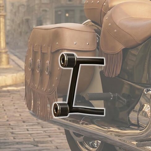 قضبان الطريق السريع الخلفية من SLMOTO لمنافس تشالنجر الهندي Roadmaster Pursuit Chieftain 2014-2026، قضبان التصادم الخلفية للدراجة النارية من الحديد الثقيل مع واقيات من ألياف الكربون الحقيقية ومسامير من الفولاذ المقاوم للصدأ in Kuwait